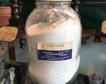 Chalk and antique apothecary glass jar