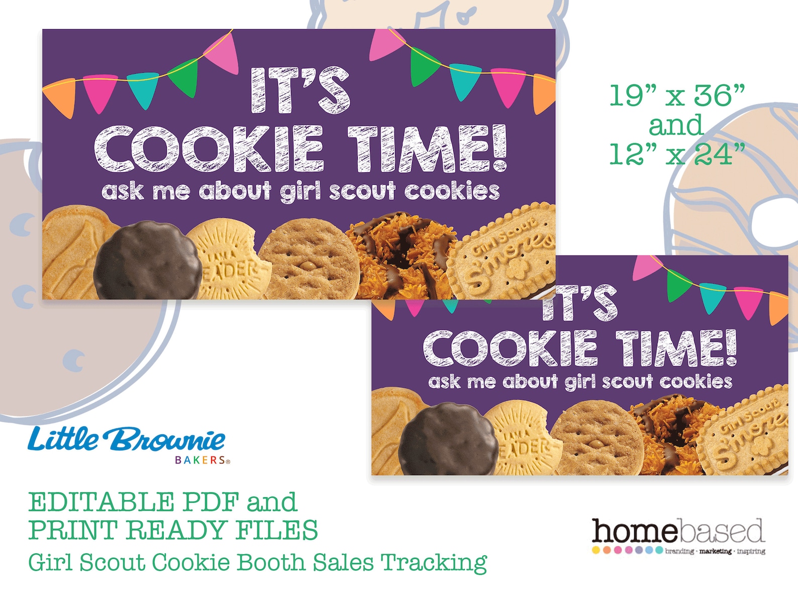 Girl Scout Cookie Banner Small Size PRINTABLE Two sizes | Etsy