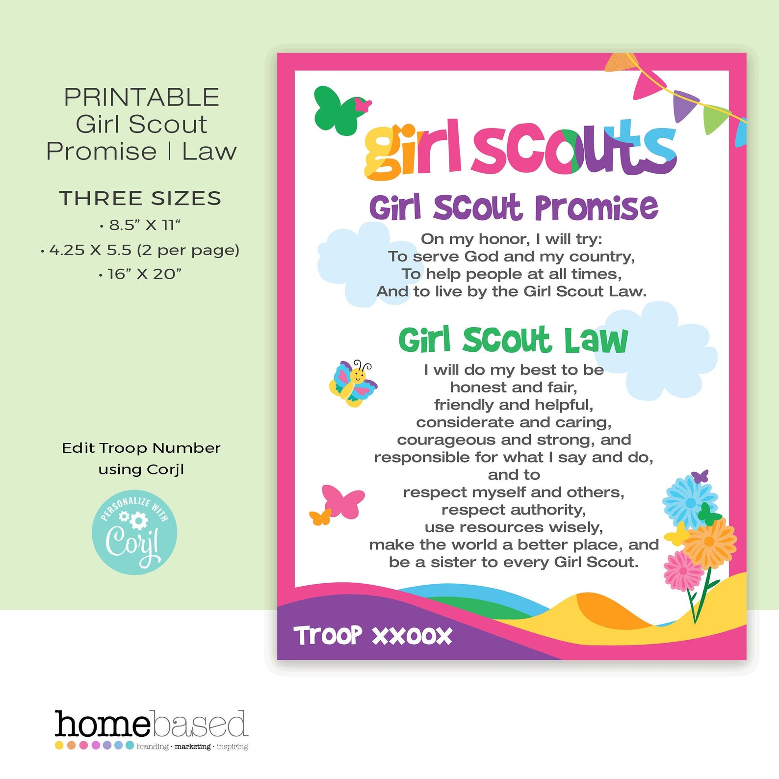 Girl Scout Promise And Girl Scout Law EDITABLE Troop Number 3 Etsy girl-scout-promise-and-girl-scout-law-editable-troop-number-3-etsy