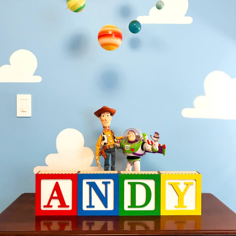 E Large Toy 3d Wooden Block Letter Wall Decor Diy Kit For Toy