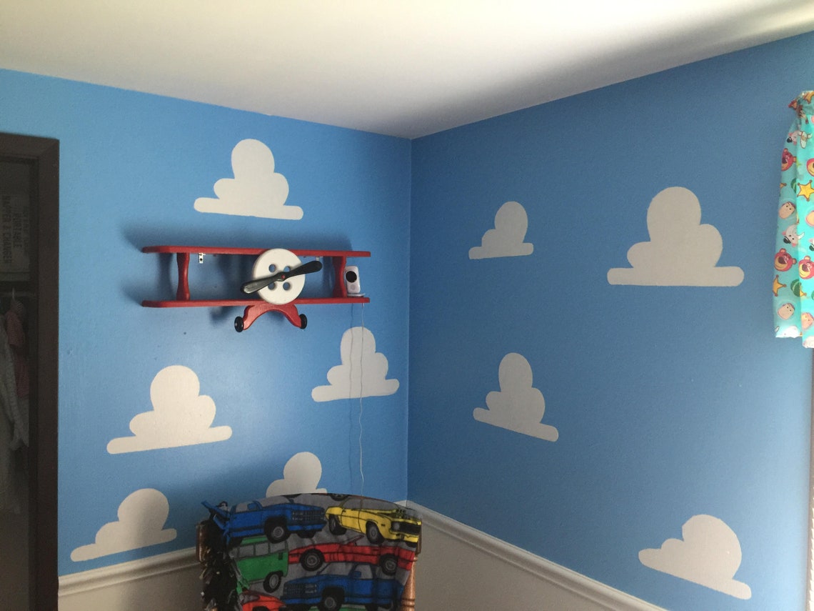 Deluxe Large Cloud Wall Stencil Set for a Kids Toy Story Room Etsy