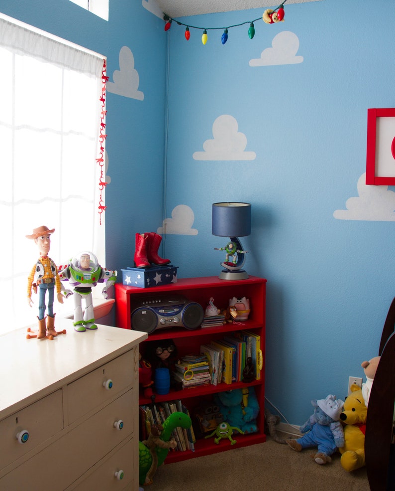 Deluxe Large Cloud Wall Stencil Set for a Kids Toy Story Room Etsy
