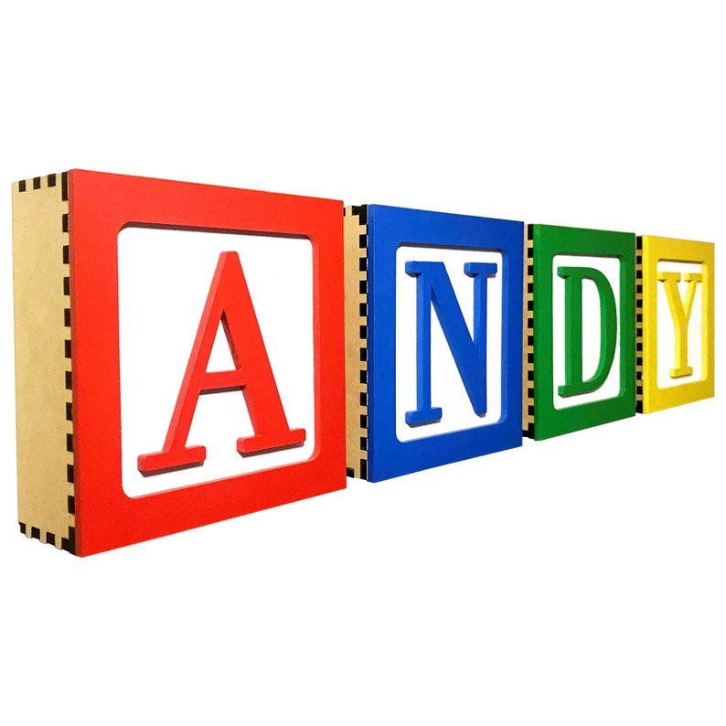 Custom Large Toy 3d Wooden Block Letter Wall Decor Diy Kit Etsy