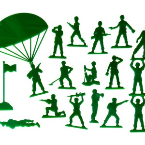 Ensemble de 18 army men acrylique green wall décorations pour une salle d’histoire de jouets pour enfants, pépinière de chambre d’Andy, ou salle de l’armée