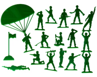 Conjunto de 18 hombres del ejército acrílico verde pared decoraciones para una habitación de cuentos de juguete de un niño, andy's Room Nursery, o sala del ejército