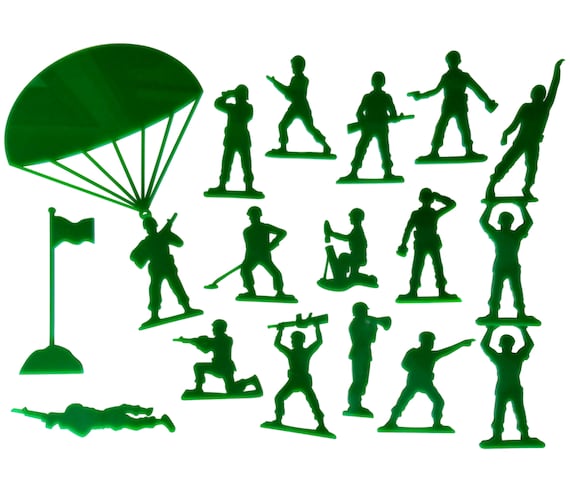 Set Of 18 Army Men Acrylic Green Wall Decorations For A Etsy