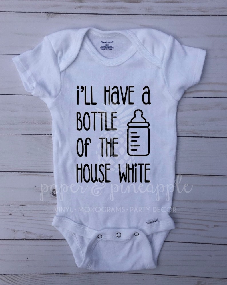 Baby Shower Gift New Baby Gift Custom Baby Bodysuit House White Onesie Funny Baby Onesie Custom Baby Onesie Personalized Onesie
