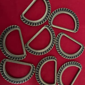 Decorative Metal D RIngs Antique Brass 1 inch (25mm)