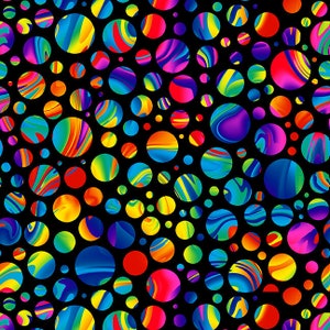 Rainbow Dragon Marble Dot sobre negro