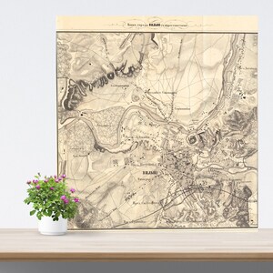 Vilnius / Wilna / Vilnja / Wilno / Vilno Vintage City Map on Paper 1861. Antique Map. Russia Historical City Map. Poster Map. Vilnius Area