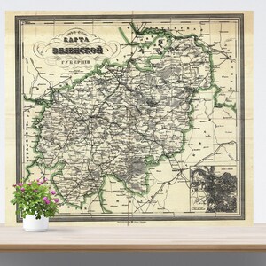 Vilnius / Wilna / Vilnja / Wilno / Vilno Vintage City Map on Paper 1905. Antique Map. Russia Historical City Map. Poster Map. Vilnius Area