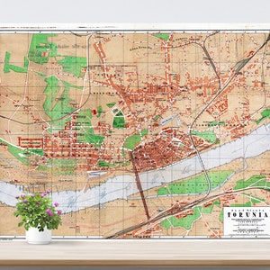 Toruń/ Thorn City Map Poster on Paper 1921. Different Sizes. Poland Historical City Map. Vintage City Map. Antique Map. Toruń, Thorn Map.