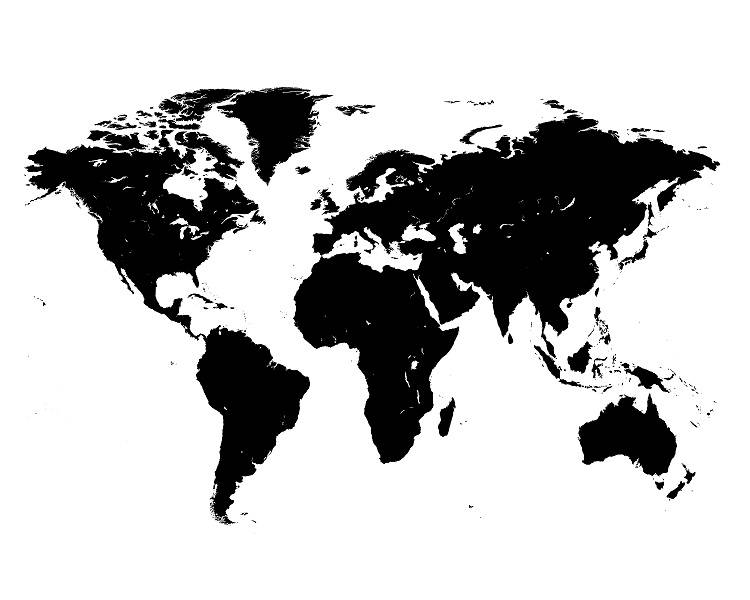 World Map Print, World Map Poster, Black and White Map ...