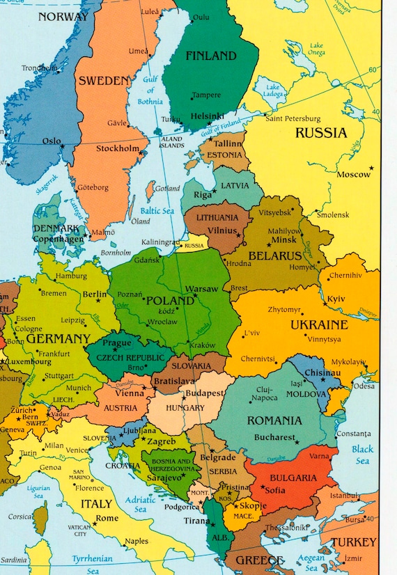 digital political colorful map of europe printable download etsy denmark