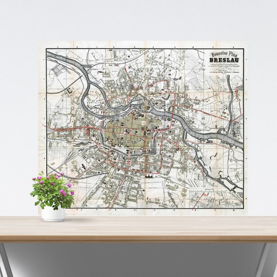 Breslau 1891 City Map Poster: Vintage Poland Map