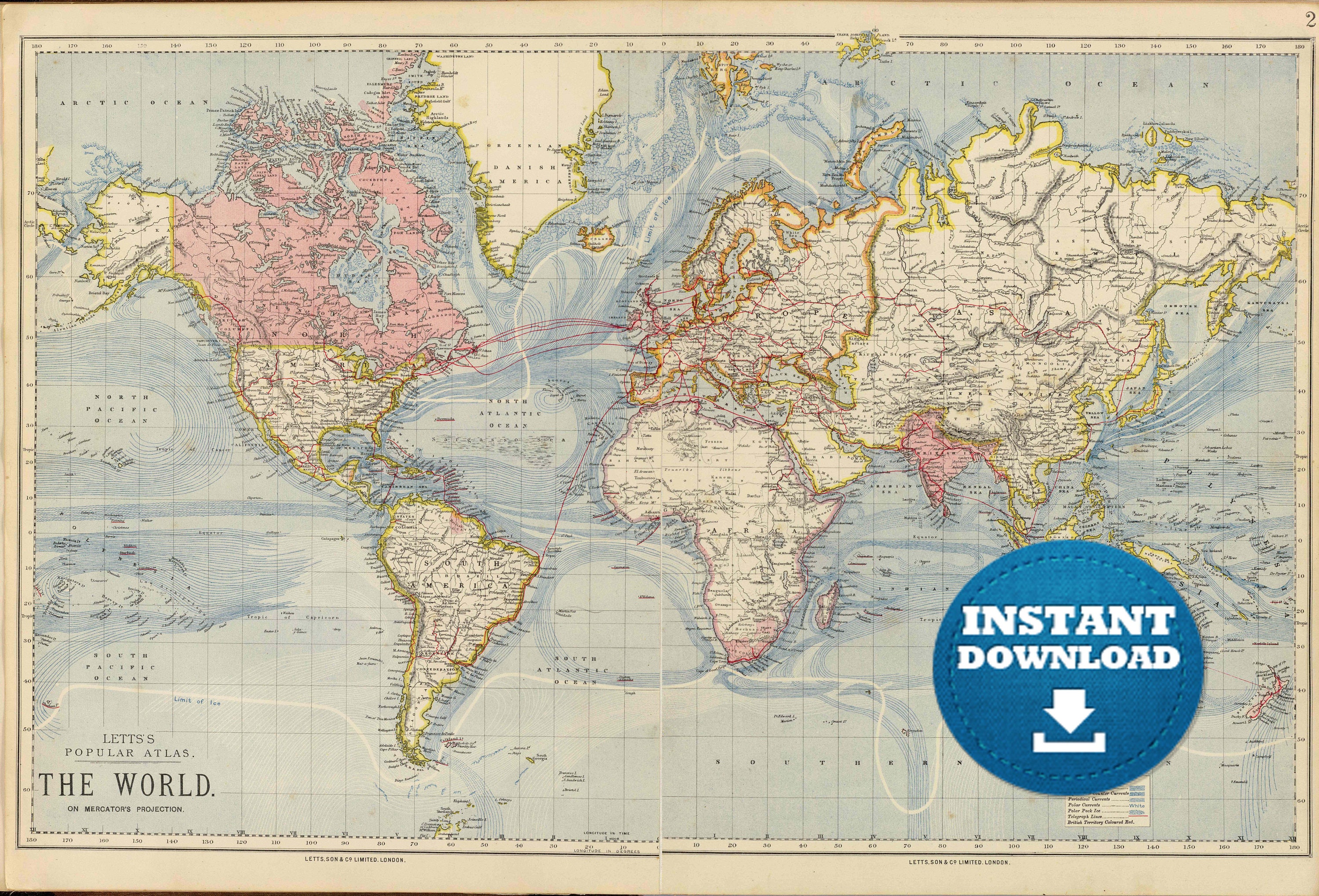 digital old world map printable download vintage world map etsy