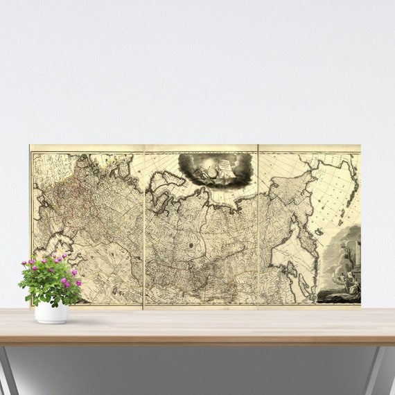 Vintage Russia Map on Paper 1786, Imperial Russia Map, Historical Russia Poster, Map of Eastern Europe, Tsarist Russia Map Unframed