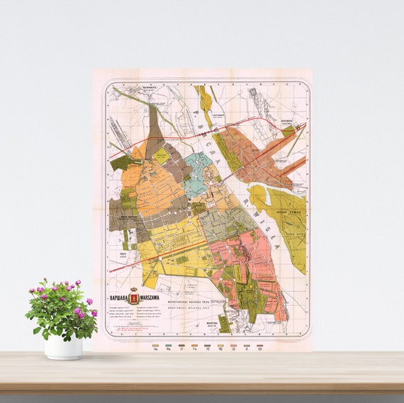 Warsaw 1878 City Map Poster: Vintage Historical Art Print