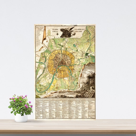 Moscow 1789 Vintage City Map Poster