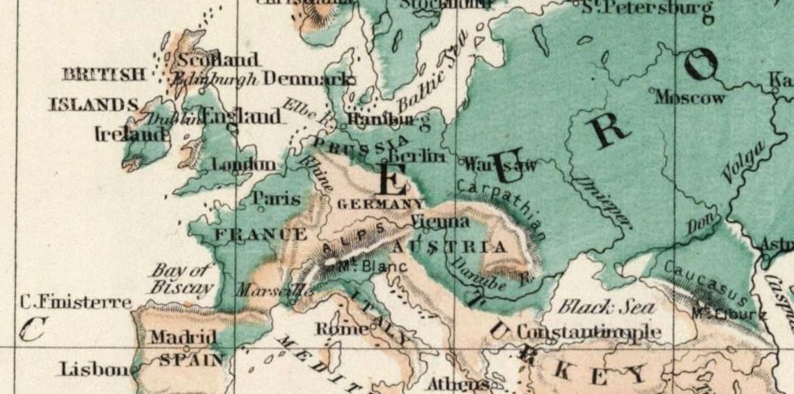 Digital Vintage Printable World Map Download. Green Digital - Etsy