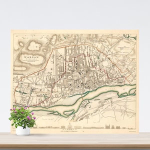 Warsaw 1831 City Map Poster: Vintage Historical Art