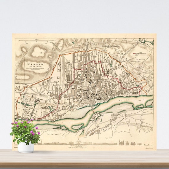Warsaw 1831 City Map Poster: Vintage Historical Art