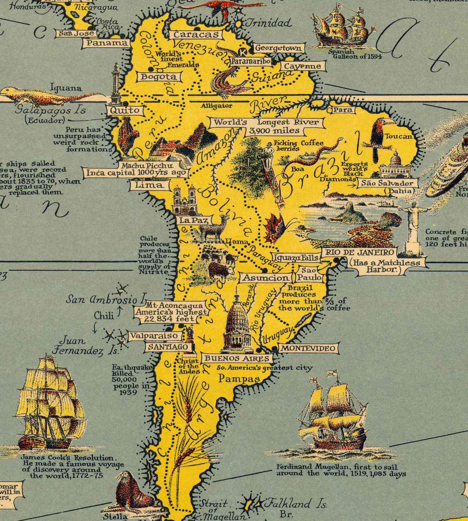 Digital Vintage World Map Printable Download. World Wonders World Map ...