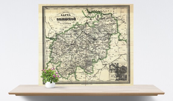 Vilnius / Wilna / Vilnja / Wilno / Vilno Vintage City Map on Paper 1905. Antique Map. Russia Historical City Map. Poster Map. Vilnius Area