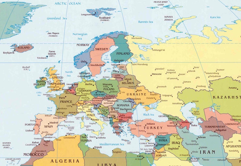 digital modern political world map printable download large etsy