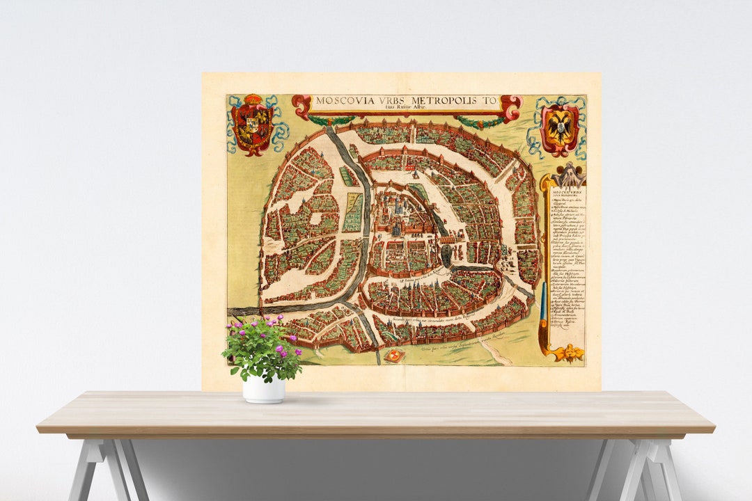 Moscow 1617 Map Poster, Vintage Russia City Plan - Etsy