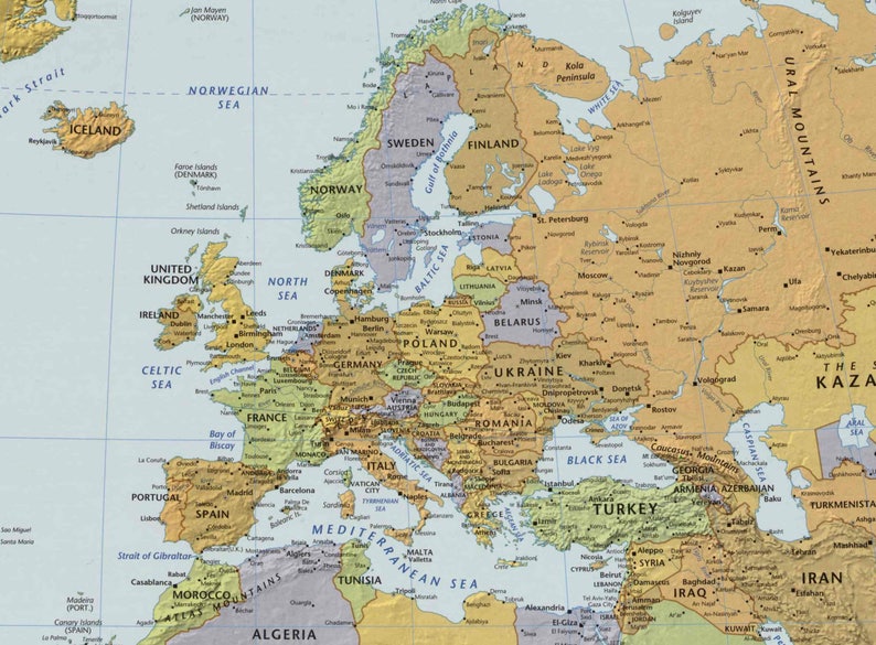 digital modern political world map printable download large etsy