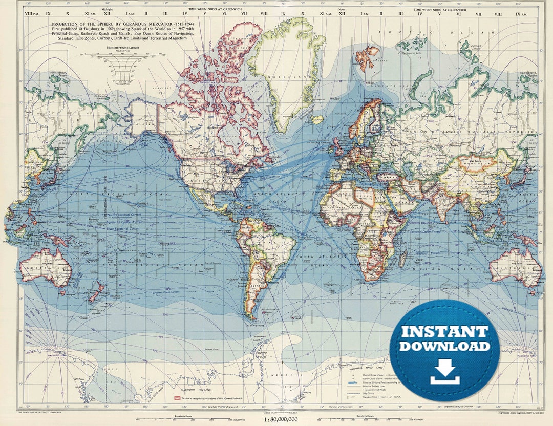 Digital America Centric World Map Printable Download Vintage World Map Il 1080xN.1333414997 Jdwv