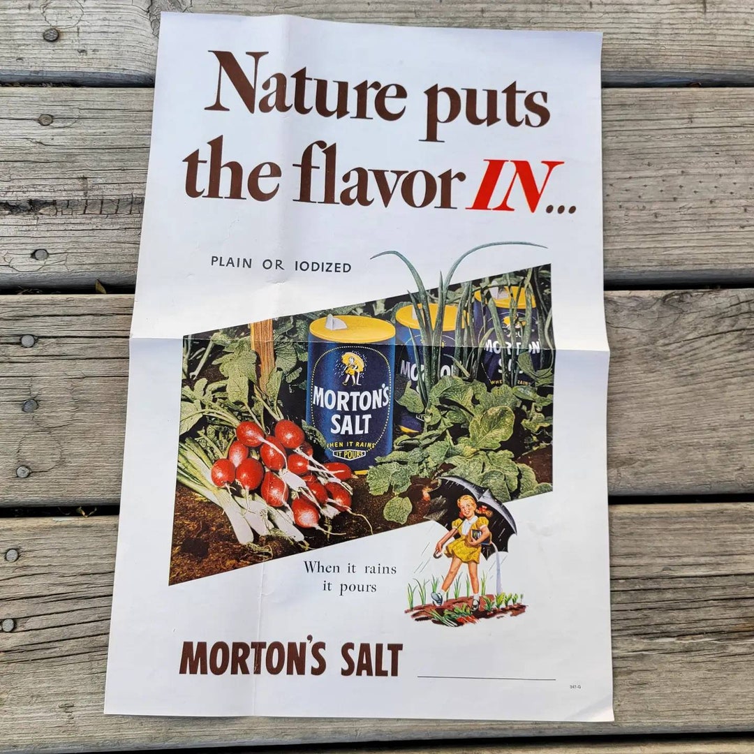 1940s Morton's Salt Advertising Poster: Grocery Store Ephemera - Etsy