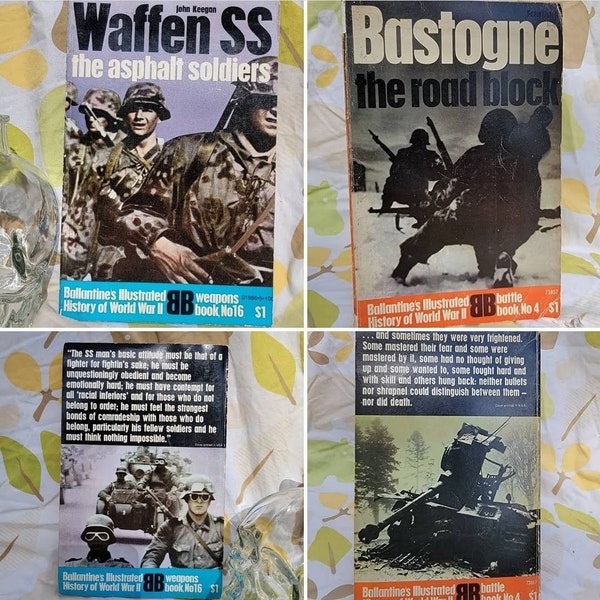 Lot of 2 Ballantine's Illustrated History of World War II Bastogne: The Road Block. and Waffen SS The Asphalt Soldiers. WWII