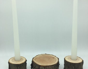 Wood Unity Candle Holder Set - Unity Candle Holder ~ Rustic Wedding Decor - Wedding Table - Rustic Unity Candle Holder