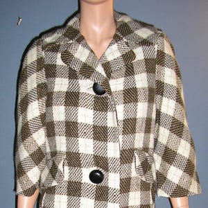 SALE Vintage 60s Belted Checked Wool Coat Adolphe Zelinka - Etsy