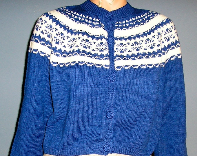 Hand Knitted Wool Hooded Jacket Cardigan - Fairisle Grey