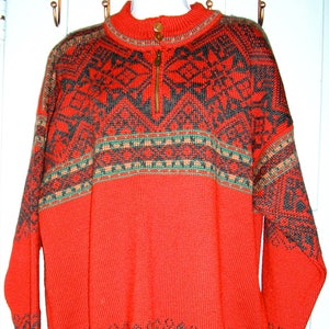 Vintage, Dale of Norway, red, wool, pullover, ski sweater, XL, MINT condition, as new image 1