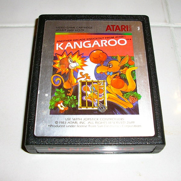 Vintage 80s, Atari 2600, Kangaroo game cartridge