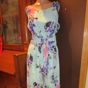 Anne Klein, sleeveless, floral, dress, size 12, summer dress, vintage Anne Klein dress
