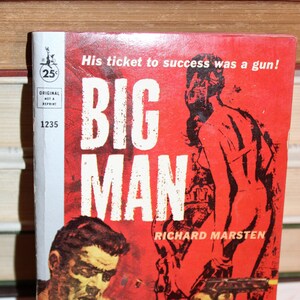 Vintage 50s, 1959, thriller, paperback, pulp fiction, Big Man by Richard Marsten, crime fiction, noir fiction