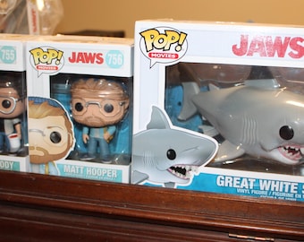Figurines Funko Pop vintage Jaws Chief Brody et Matt Hooper neuves en boîte
