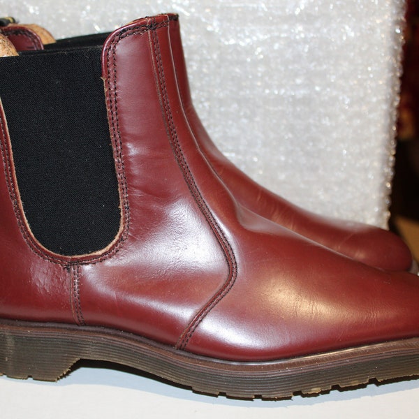 Vintage, Doc Marten, red, Chelsea boot, made in England, UK 6, US women 8, US men 7