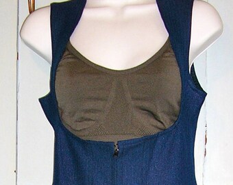 Vintage 60s, Roffe, navy ski bib overall, size 12, flares MINT metal zipper