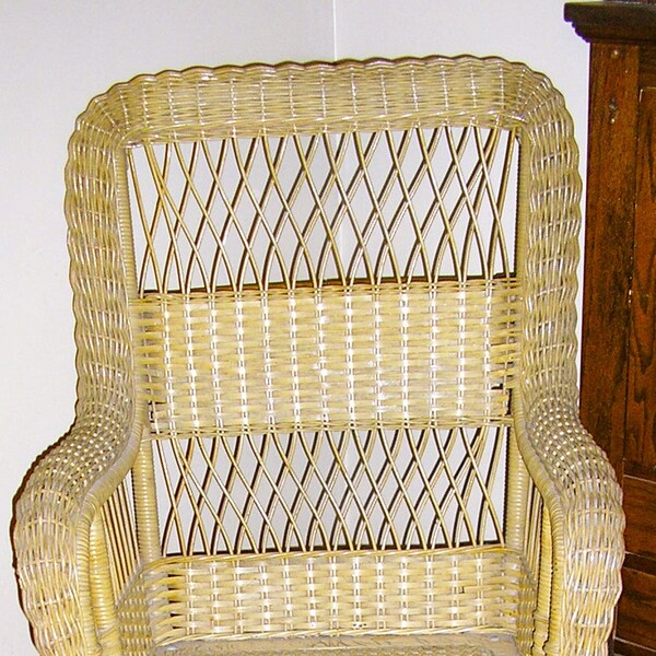Antique Wicker Chair Etsy