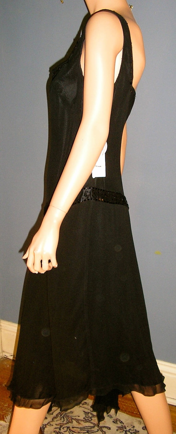 90s, NWT, Nine West, black silk, 30s flapper styl… - image 2