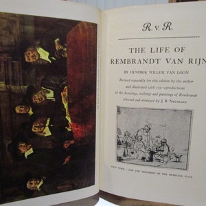 Vintage 1939, Life of Rembrandt van Rijn, Van Loon, Heritage edition, first edition, revised, hardcover, slipcase