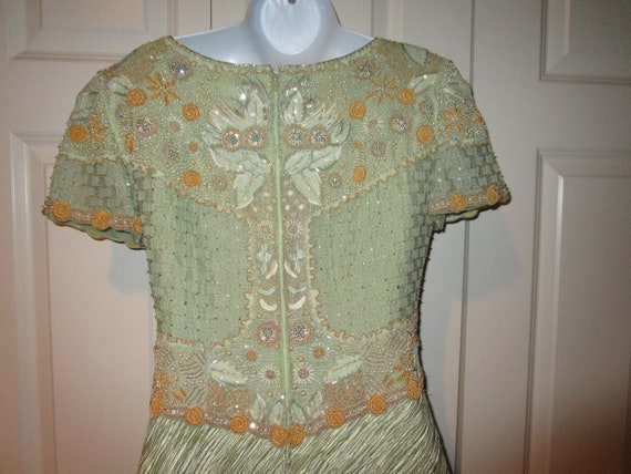 Vintage Mary McFadden, Couture, sea foam green, f… - image 4