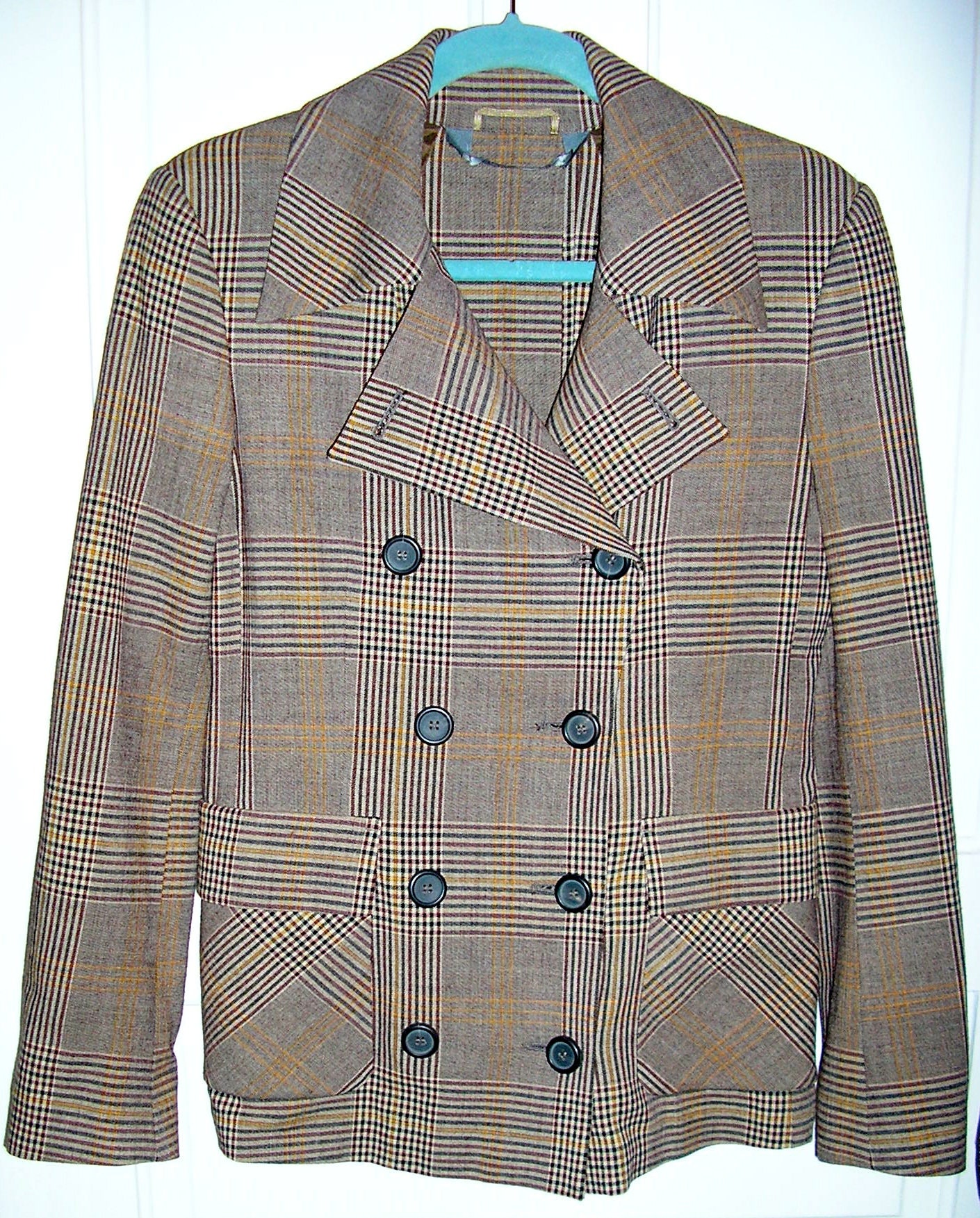 ジャケット・アウター 1950s VTG  ITALY DOUBLE BREASETED COAT Size 42 44 Vintage 1950s Men's Double Breasted Gabardine