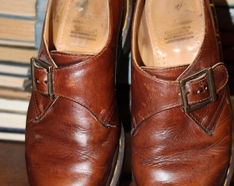 Vintage Doc Marten, brown monk strap shoes, made in England, UK 5, US women 7
